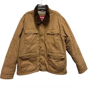 Wrangler Men's Brown Sherpa Lined Field/Barn Jacket Size Large